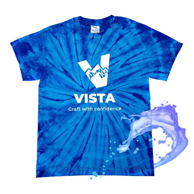 vista t shirt tie dye blue