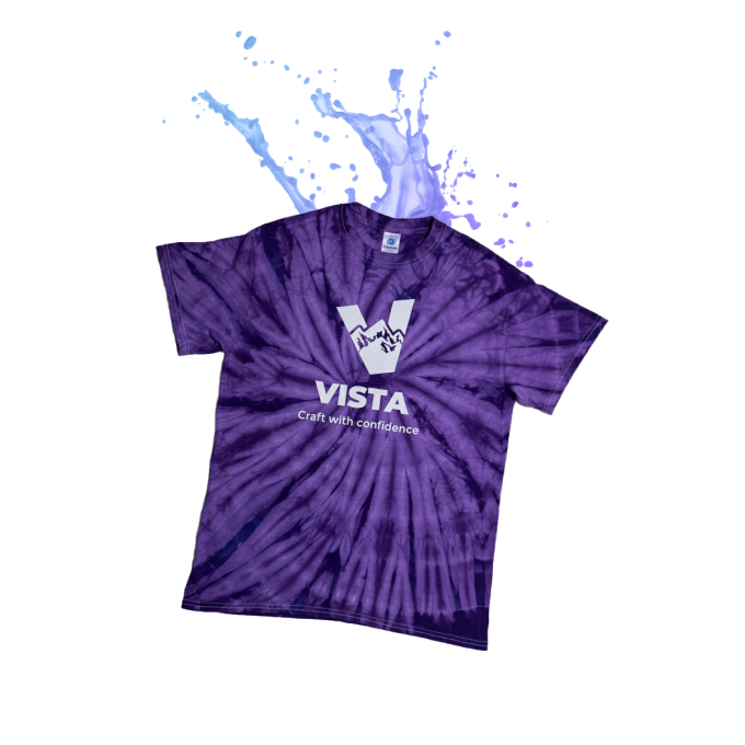 vista tshirt tie dye purple